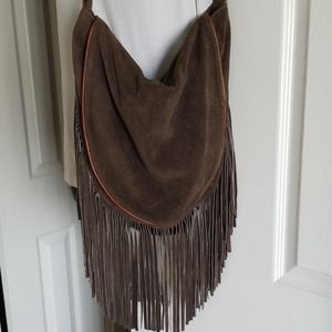 Vintage Suede Leather Hobo Bag